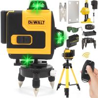 Лазерный уровень DeWalt DCLE34031N 4D 16-линейный зеленый луч на 2 аккумулятора, нивелир для измерения пересечения линий на 360 со штативом в кейсе