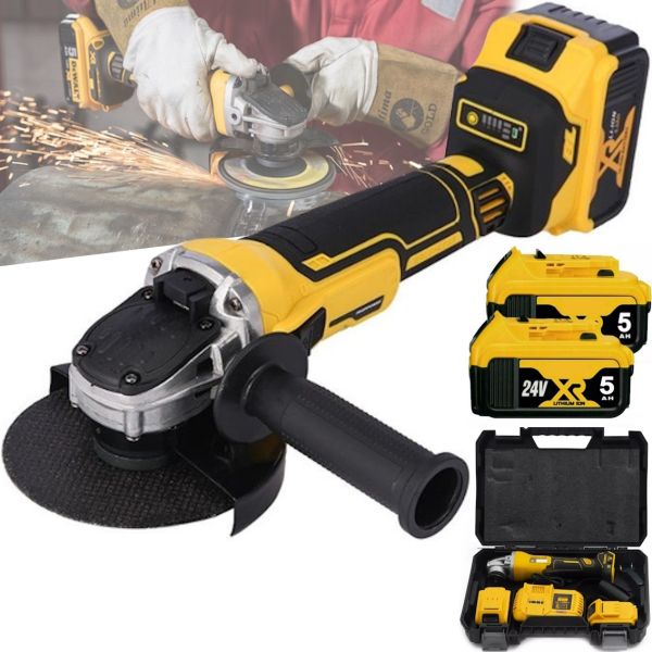 Аккумуляторная болгарка 125 мм DeWalt DCG405N на 2 аккумулятора 24V 5Ah, Беспроводная угловая шлифовальная машина турбинка Деволт в кейсе