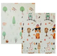 Children's double-sided educational Folding Thermo Mat Zoo Height Meter 180x200x1 cm, Thermal mat, Play mat with height measurement for children