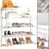 Shoe rack with shelf for accessories Araqel Shoe Rack organizer rack for storing shoes 60x21x78 cm metal rack with 5 shelves in the hallway White