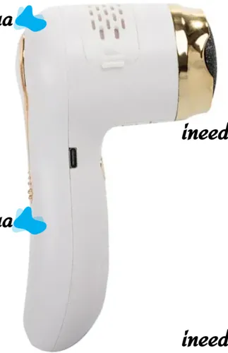 Callus Remover Y2023-1 cordless pumice stone for heel cleaning and callus removal, Grinding file with 2 attachments for removing rough skin White
