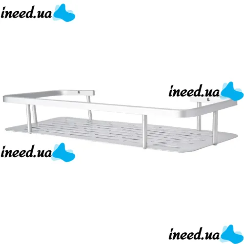Wall Mounted Straight Bathroom Shelf Storage Rack AND144 for Accessories, Hanging Organizer 30x13x5.5cm Bathroom Wall Holder White