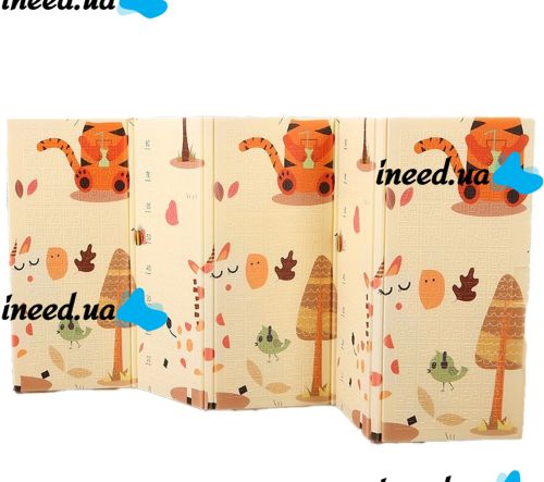 Children's double-sided educational Folding Thermo Mat Zoo Height Meter 180x200x1 cm, Thermal mat, Play mat with height measurement for children