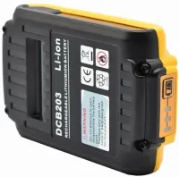 Universal Rechargeable Battery Dewalt DCB203 Yellow Li-on 24V 2Ah for Power Tools, Additional battery for a screwdriver 24V Yellow