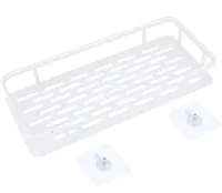 Wall Mounted Straight Bathroom Shelf Storage Rack AND144 for Accessories, Hanging Organizer 30x13x5.5cm Bathroom Wall Holder White