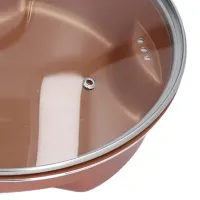 Стальная воздушная сковорода Migas Steel Air Fry Pan ML-0016 с антипригарным покрытием, Антипригарная сковородка для жарки без масла Коричневая