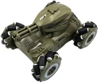 Дитячий всюдихід з кулеметом Tracked Tank Pank Shooter стріляє кульками на радіокеруванні від руки і пульта, акумуляторний танк 1500 mah Зелений