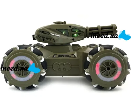 Дитячий всюдихід з кулеметом Tracked Tank Pank Shooter стріляє кульками на радіокеруванні від руки і пульта, акумуляторний танк 1500 mah Зелений