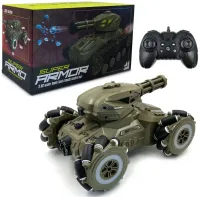Дитячий всюдихід з кулеметом Tracked Tank Pank Shooter стріляє кульками на радіокеруванні від руки і пульта, акумуляторний танк 1500 mah Зелений