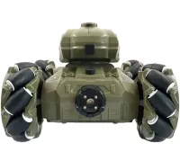 Дитячий всюдихід з кулеметом Tracked Tank Pank Shooter стріляє кульками на радіокеруванні від руки і пульта, акумуляторний танк 1500 mah Зелений