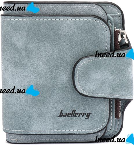 Women's suede wallet Baellerry Forever Mini N 2346 Blue Jeans women's mini purse with 10 compartments for bills and small change 10.5X11.5 cm Blue