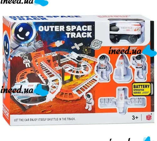 Designer Outer Space Track LT243173 with Sound Effects and Light with Shuttle, Bridge and astronauts 888-86 42 details White