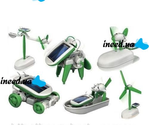 Educational designer robot 6 in 1 on a solar battery