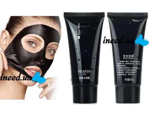 Black mask Pilaten Black Mask in a tube, cleansing face mask - film from black dots
