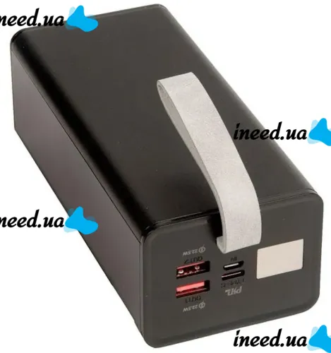 External Battery with Fast Charging Power Bank Hoco J86 40000mAh 22.5W, Portable Battery Powerbank Hoco 18W with Flashlight and Strap Black