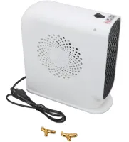 Outdoor Spiral Heater Fan Heater Voltronic JIEBO-N8 500W with Deer Horns, Portable Desktop Electric Heater Deer White