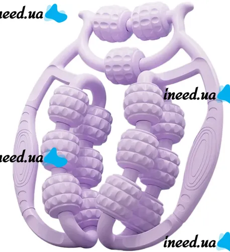 Кольцевой роликовый массажер Spirill massager AND526 для глубокого массажа тканей и мышц для шеи 15 колес, Антицеллюлитный ручной ролик для тела