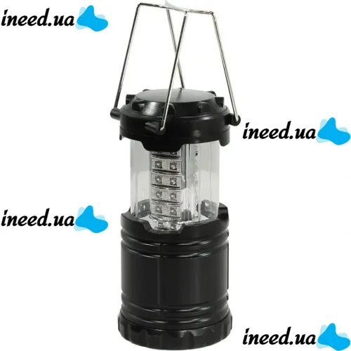 Світлодіодний кемпінговий ліхтар Power Line WF86 30LED від батарейок 3W, розкладна лампа ліхтарик на батарейках для аварійного освітлення 3Вт Чорний