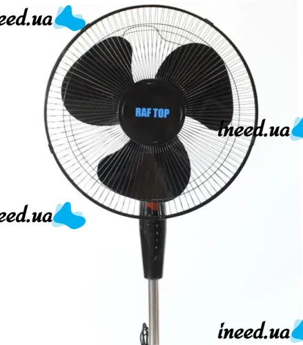 Floor fan RAF FS40 120W 3 blades 40 cm, RAF 16" inch fan on telescopic leg 106-136 cm with mains swivel Black