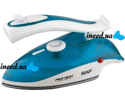 RAF R.1259B 800W folding hand iron with temperature regulator and water tank, RAF R.1259B 800W folding hand iron with ceramic soleplate steamer, RAF ceramic soleplate steam iron