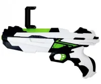 Детский игровой пистолет виртуальной реальности AR GAME GUN QFG-3 с креплением для телефона, Контроллер бластер для IOS Android на батарейках Белый