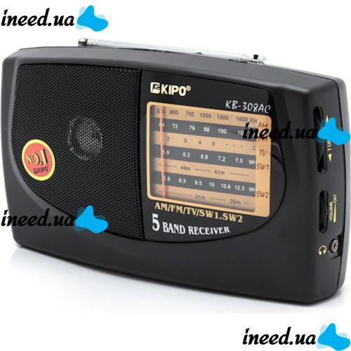 Portable radio Receiver KIPO KB-308AC, wireless battery, FM Radio Receiver