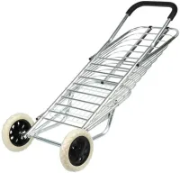 Folding Shopping Cart XS-2 with shopping basket up to 65 kg 42x39x91 cm, Household folding wheelbarrow basket on wheels with handle Silver