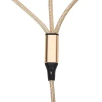 Тройной зарядный USB кабель Proda Azeada Cavalry PD-B92th 3в1 Micro-USB, Type-C, Lightning для зарядки телефона 1.5м, Зарядка шнур 2.4 А Золотой