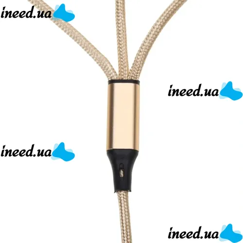 Тройной зарядный USB кабель Proda Azeada Cavalry PD-B92th 3в1 Micro-USB, Type-C, Lightning для зарядки телефона 1.5м, Зарядка шнур 2.4 А Золотой