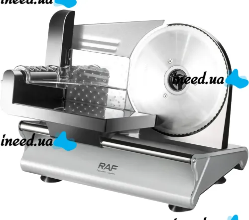 RAF R.8800 electric slicer for slicing meat, sausage and cheese products, RAF meat and cheese slicer from mains supply