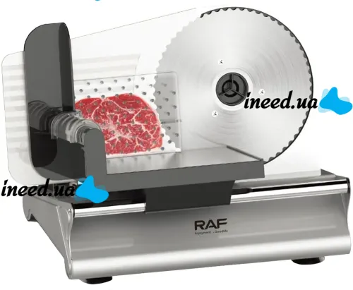 RAF R.8800 electric slicer for slicing meat, sausage and cheese products, RAF meat and cheese slicer from mains supply