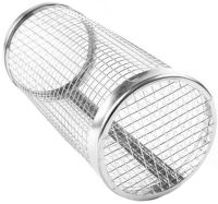 Cylindrical non-stick grill grid basket IRIS KT-183 for vegetables meat fish without handle, stainless steel barbecue grate with rotation