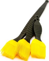 Набір кондитерських силіконових кистей Better Brush з 3 штук з пластиковою ручкою для змазування їжі, випічки, кулінарні пензлики для кухні Жовті