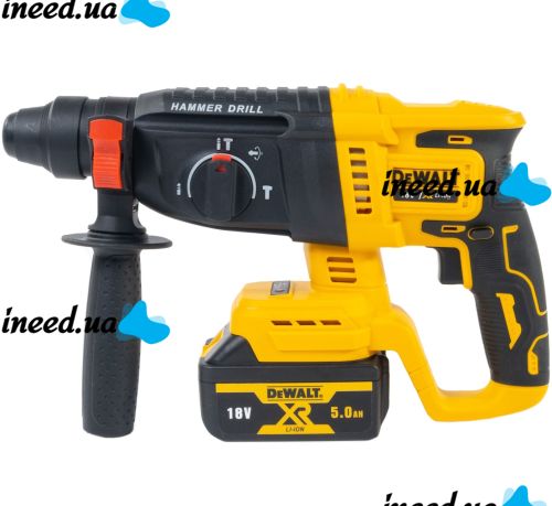 Будівельний акумуляторний перфоратор DeWalt DCH133 18V 5Ah 2 акумулятори, Бездротовий електроперфоратор Деволт для свердління з ударом в кейсі