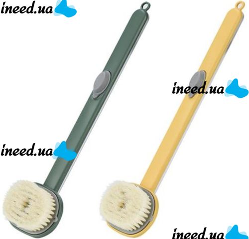 Massage brush Body brush CS96T with a long handle for a shower with a detergent container, Brush LY-588 36 cm with a dispenser for back and body massage