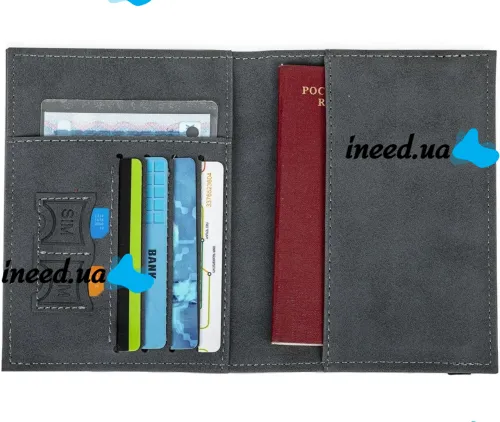 Органайзер для документів і паспорта Travel Passport Brauberg з кишенями і гумкою для зберігання карток, обкладинка чохол зі штучної шкіри