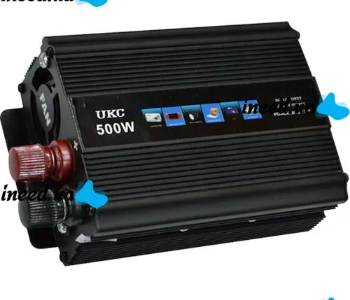 Автомобільний інвертор UKC AC/DC 12V-220V 500W, авто перетворювач струму 12В 220В 500Вт (12V 220V)