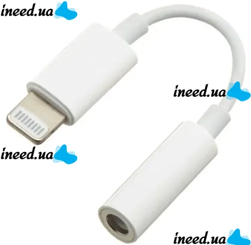 Універсальний кабель аудіо перехідник для навушників Lightning на 3.5 mm Aux Headphone Adapter J-002, Адаптер USB-C для телефону IPhone Білий