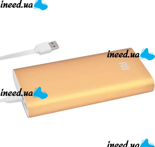 Portable Charger Xiaomi MI Power Bank 20800 mAh External Battery, Charging for IOS Android Phone Powerbank 2.1A USB Gold