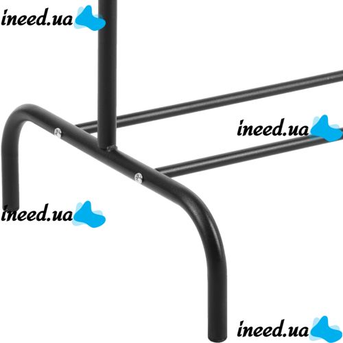 Подвійна стійка вішалка Double Floor Hanger 162х130 см для одягу і полицею для взуття, підлогова стійка-вішалка зі штангою на ніжках до 30 кг чорна