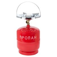 Туристичний газовий балон Пропан УКП-83 з пальником 8 л, туристичний газовий балон з пальником 3 кг червоний, 8 літрів
