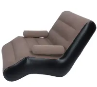 Надувное одноместное кресло кровать S-образной формы Senyoubao Inflatable Sofa 140x85x80 см с подлокотником, Флокированное