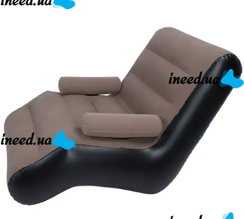 Надувное одноместное кресло кровать S-образной формы Senyoubao Inflatable Sofa 140x85x80 см с подлокотником, Флокированное
