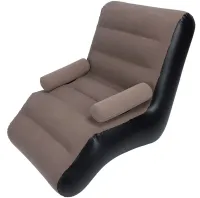 Надувное одноместное кресло кровать S-образной формы Senyoubao Inflatable Sofa 140x85x80 см с подлокотником, Флокированное