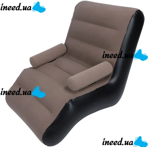 Надувное одноместное кресло кровать S-образной формы Senyoubao Inflatable Sofa 140x85x80 см с подлокотником, Флокированное