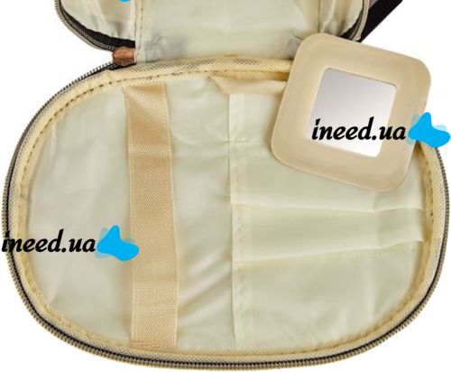 Дорожня косметичка органайзер Tatadu Love 21x13x8 см для зберігання косметики, Сумка Make up bag з відсіками для пензлів на блискавці з ручкою Чорна
