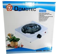 Електрична настільна спіральна плита на одну конфорку Domotec MS-5801 1000W, одноконфорочная електроплита 1000Вт з термостатом на 5 положень