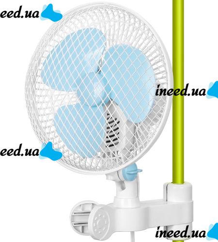 Переносний обертовий вентилятор Vivosun Fan HY-180 20W з прищіпкою для труби 2 швидкості, міні-вентилятор на кліпсі для обдування рослин HY180 Білий