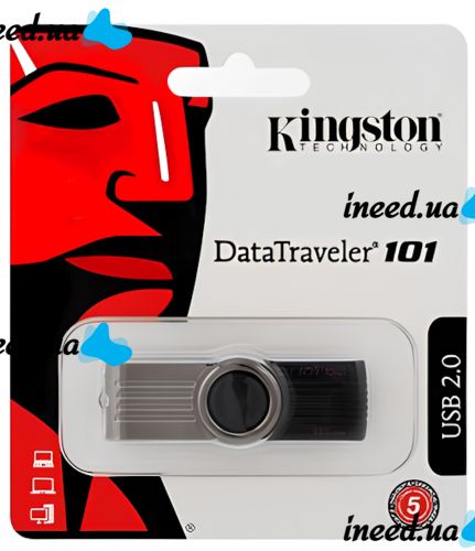 USB Flash 8GB флешка Kingston DataTraveler DT101 G2 флеш-накопичувач, карта пам'яті, USB-накопичувач для зберігання документів, фото і відео 8Гб