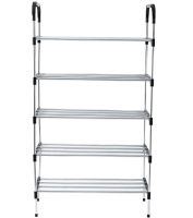 Підлогова Полиця органайзер Shoe Rack Rias RD-9005 для зберігання взуття 6 ярусів, стійка етажерка на 6 секцій полиць 115x56x30 см зі сталі срібляста
